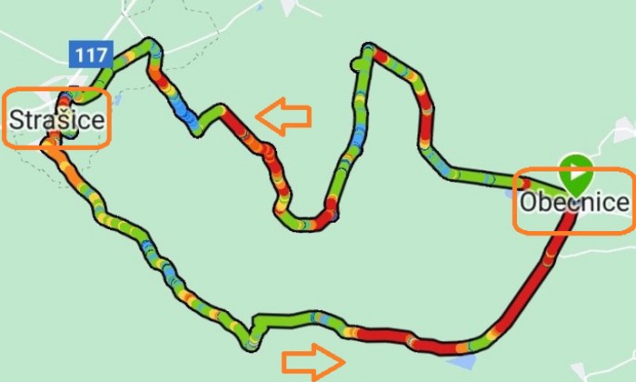 68  Trasa dne - 48 km