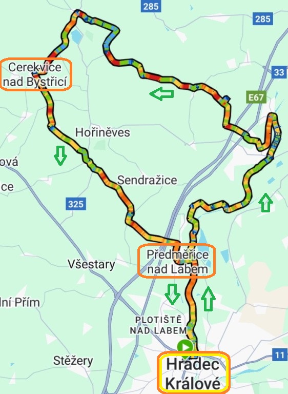 68  Trasa dne - 53.9 km